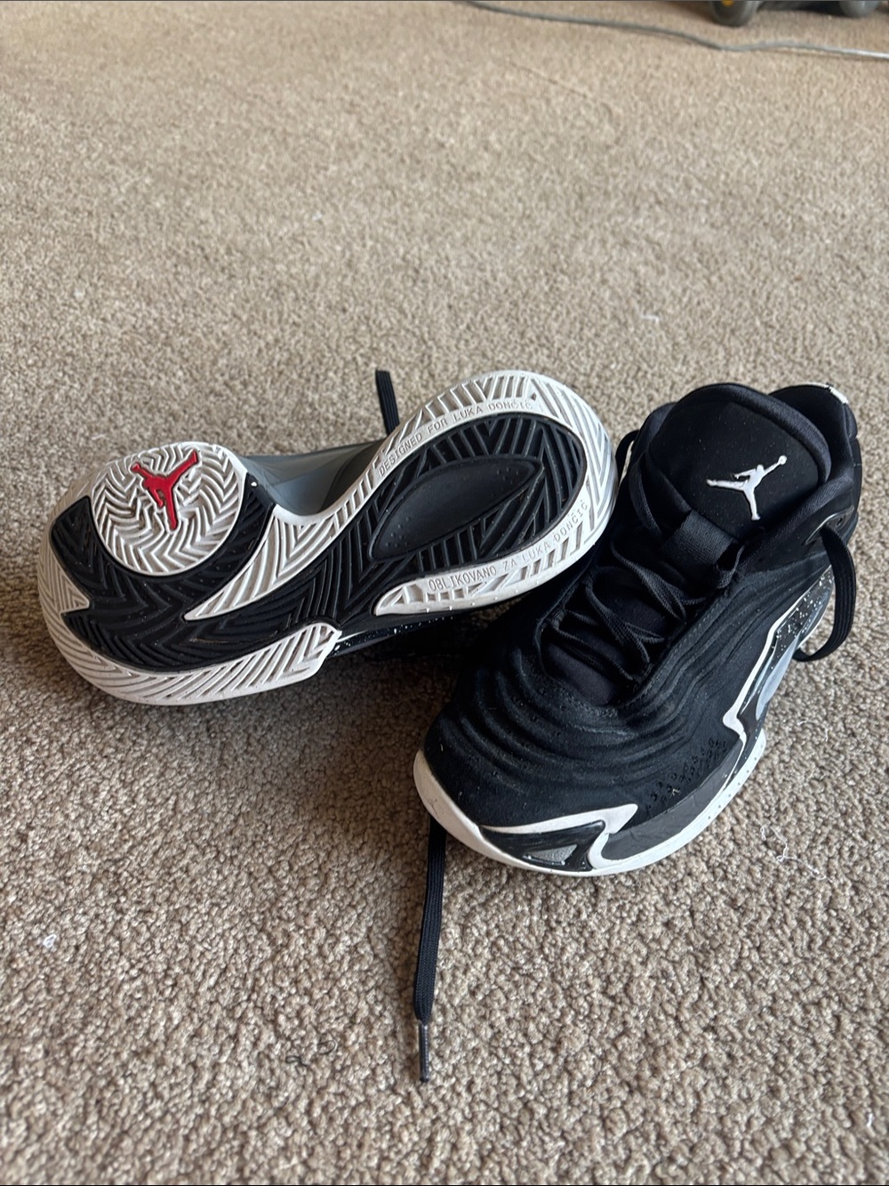 Jordan Black and White Men's Basketball Sneakers